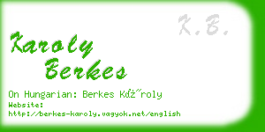 karoly berkes business card